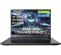 WEELIAO Thunderobot Zero 18 Pro Gaming Laptop, 18" QHD+ 240Hz Hummingbird Display, Intel Core Ultra 7 255HX, GeForce RTX 5070 Ti, 32GB DDR5, 1TB SSD, Per-Key RGB, FHD IR Camera, Wi-Fi 6E, Windows 11