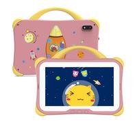 weelikeit Kids Tablet, Android 14 Tablet for Kids, 7 inch with Case, 8GB (4+4), and 64GB (Expandable up to 512GB) for Toddler Children, Parental Control, Dual Camera, WiFi, Gift, for Ages 3-14 (Pink)