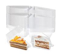 WEELOO 100pcs Cake Slice Boxes for Cake Portions, Individual Cake Containers with Lids, Clear Cupcake Boxes for Sandwiches, Pies, Salad, Cheese (Triangle)