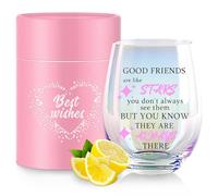 WEELOO Best Friendship Women Gift Wine Glass Friend Personalized Birthday Gift Graduation Presents, Girl Special Friends Present Leave Gifts for Colleagues Good Friend Sister