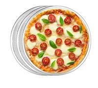 WEELOO Pizza Mesh Oven Non-Stick Pizza Tray 3pcs, 12 Inch Aluminum Mesh Baking Pan, Round Baking Pan for Oven Family Buffet Restaurant Baking