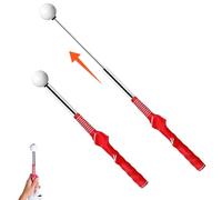 WEELOO Retractable Golf Training Aid, Portable Warm-Up Golf Swing Trainer, Indoor Swing Practice for Strength Grip Rhythm and Flexibility Training Swing Correction Practice Hitting (Red)