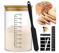 WEELOO Sourdough Starter Jar Kit, Dough Fermentation Container with Date