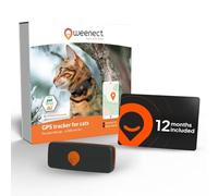 Weenect XS Pack | GPS Collar for Cats - Black | 1-Year Subscription Included | Real-Time Tracking | Waterproof