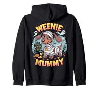 Weenie Mummy Halloween Costume Weiner Dog Owner Dachshund Zip Hoodie