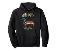 Weenie The People Dachshund American Flag Patriotic Dog Pullover Hoodie