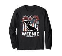 Weenie The People Dachshund Dog American Patriotic Firework Long Sleeve T-Shirt