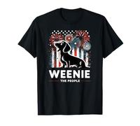 Weenie The People Dachshund Dog American Patriotic Firework T-Shirt