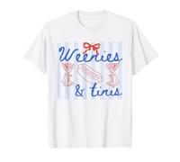 Weenies and Tinis Vintage Martinis Hot Dogs Cute Bows Value Graphic T-Shirt