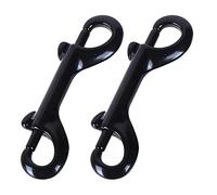 Weenkeey 2 Pcs Double Ended Bolt Snap Hooks Zinc Alloy Trigger Chain Clips Heavy Duty Metal Spring Hook for Pet Dog Leash Collar Leash Horse Tack - Black