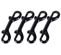 Weenkeey 4 Pcs Double Ended Bolt Snap Hooks Zinc Alloy Trigger Chain Clips Heavy Duty Metal Spring Hook for Pet Dog Leash Collar Leash Horse Tack - Black