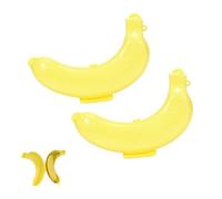 Weenwill Banana Holder Case,2 PCS Banana Box,Reusable Bananas Storage Box with Vent Holes Hanging Design for Fresh Bananas Protection for Lunch Boxs Travel Picnic and Festive Decoration (Yellow)