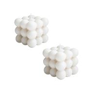 Weenwill Bubble Candles,2 PCS White Bubble Candle Soy Wax Candles Cube Scented Candle Cute Candle Minimalist Aesthetic Candles for Bedroom Accessories