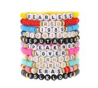 Weenwill Colorful Friendship Bracelet,11 PCS Taylor Inspired Friendship Bracelets Colorful Soft Clay Beaded Bracelet Set,Adjustable Music Lover Gifts for Concerts,Parties & Fan Merch