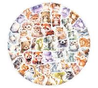 Weenwill Cute Animal Stickers,100 Pcs Aesthetic Waterproof Journal Stickers Self Adhesive Watercolor Safari Wall Sticker Cartoon Jungle Wall Sticker for DIY Scrapbook Laptop Bike Water Bottle