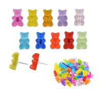 Weenwill Cute Cork Board Push Pins,20 PCS Colorful Gummy Bear Drawing Pins Resin Decorative Thumb Tacks Clear Candy Color Thumb Tacks Creative Nails for Photo Wall,Maps,Notice Board