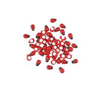 Weenwill Mini Wooden Ladybirds,100 pcs Self Adhesive Ladybirds Ornaments Ladybug Stickers Miniature Ladybugs Craft for Garden Dollhouse DIY Flower Pot Photo Frame Party Decoration