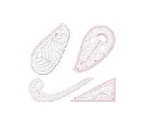 Weenwill Sewing Ruler Set,4 Pcs Different Shapes and Measurements Transparent Metric Rulers French Curve Ruler for Sewing Dressmaking Sewing Tools Pattern Design Drawing Template Tailor Tool