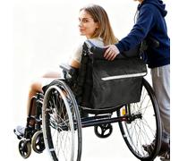 WEEOATAR Wheelchair Bag Storage Pouch to Hang on Back, Water-Resistant, Easy to Use with Release Buckle, Wheelchair Accessories with Reflective Stripe for Wheelchair and Walker (Black)