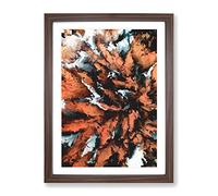 Weep For The Beginning Abstract Framed Print for Living Room Bedroom Home Office Décor, Wall Art Picture Ready to Hang, Walnut A4 Frame (34 x 25 cm)