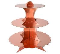 WEEPA 3 Tier Rose Gold Cupcake Stand Cardboard Cupcake Holder Reusable Cake Stand for Baby Shower Wedding Birthday Party Decorations