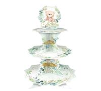 WEEPA Sage Green Cupcake Stand Eucalyptus Leaf Cupcake Holder for Gender Reveal Birthday Woodland Party Supplies