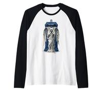 Weeping Angel with Blue Police Box 1 - Fan Fun Raglan Baseball Tee