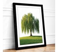 Weeping Willow Botanical Framed Wall Art Print A4 (29.7×21cm) Black, Wall Decor for Living Room, Bedroom, Office & Home, Ready to Hang, Art Gift