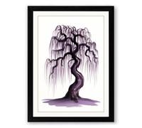 Weeping Willow Japandi Framed Wall Art Print A2 (59.4×42cm) Black, Wall Decor for Living Room, Bedroom, Office & Home, Ready to Hang, Art Gift