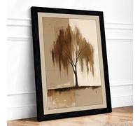 Weeping Willow Minimalist Framed Wall Art Print A3 (42×29.7cm) Black, Wall Decor for Living Room, Bedroom, Office & Home, Ready to Hang, Art Gift