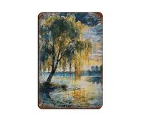 Weeping Willow Tree Art Retro Poster Metal Tin Sign Chic Art Retro Iron Painting Bar People Cave Cafe Family Garage Poster Wall Decoration 8x12inch(20x30cm)