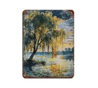 Weeping Willow Tree Art Tin Sign Vintage Metal Pub Club Cafe Bar Home Wall Art Decoration Poster Retro 12x16inch(30x40cm)