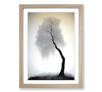Weeping Willow Tree Art Vol.1 Framed Wall Art Print, Ready to Hang Picture for Living Room Bedroom Home Office, Oak A2 (48 x 66 cm)