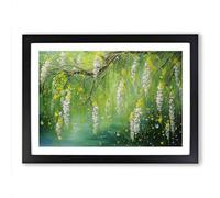 Weeping Willow Tree Bubbles Framed Wall Art Print, Ready to Hang Picture for Living Room Bedroom Home Office, Black A2 (66 x 48 cm)