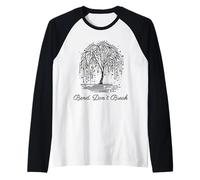 Weeping Willow Tree in an Art Deco Style. Bend Don't Break. Raglan Baseball Tee