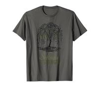 Weeping Willow Tree in Art Deco Style. Softness is Strength. T-Shirt