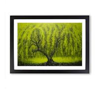 Weeping Willow Tree Minimalism No.3 Framed Wall Art Print, Ready to Hang Picture for Living Room Bedroom Home Office, Black A2 (66 x 48 cm)