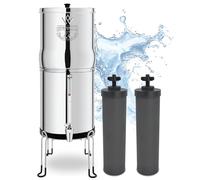 Weeplow Earth Gravity Water Filter System 8.5L - Stainless Steel Countertop Filter Compatible with Berkey Systems - Includes 2 O'Pure 2 Filter Elements