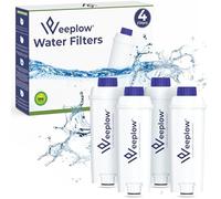 Weeplow Water Filter 4-Pack: Compatible Replacements for DeLonghi Water Filter for Coffee Machines - Magnifica, Dinamica, Autentica, Primadonna, ECAM, Esam, ETAM, BCO, & EC Series Models