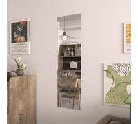 WEER Self Adhesive Mirror Glass Tiles for Wardrobe, 35x29cm 2Pcs Arc Edge | 2MM HD Shatterproof Real Glass with Safe Arc Corners & Strong Adhesive. Stick On Door, Wall for Bathroom, Bedroom, Entryway.