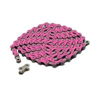WEERAS Bicycle Chain, 116 Links, 1/2 x 1/8 inches, Steel Single Speed with Magic Buckle, for Fixed Gear Bikes, Commuter Bikes, MTB (Pink)