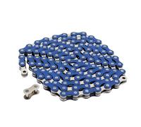 WEERAS Bicycle Chain, 116 Links, 1/2 x 1/8 inches, Steel Single Speed with Magic Buckle, for Fixed Gear Bikes, Commuter Bikes, MTB (Blue)