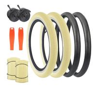 WEEROCK 1/2 Pack 16 Inch Bicycle Tire 16 * 2.125 with Inner Tubes,Bike Tyre for BMX, MTB Mountain Bike,Child Kid Bike,Tricycle,Crusier Bicycle, Multiple Color (Beige, 2 Tires+ 2 Tubes)