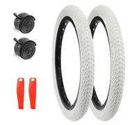 WEEROCK 16/20 Inch 16/20 * 1.75 White Bicycle Tire,Bike Tyre for 16/20 Inch MTB, Kid Bike,Child Bicycle, Student Bike, Girl Bicycle, Tricycle (16 Inch/White/2 Tires+2 Tubes, 16 Inch)