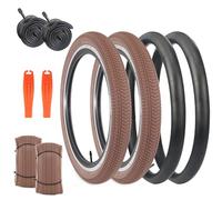 WEEROCK 16 Inch Bicycle Tyre 16 x 2.125 with Inner Tubes, Folding Replacement Tire for BMX, MTB Mountain Bike,Child Kid Bike,Tricycle,Crusier Bicycle, Multiple Color (Brown, 2 Tires+ 2 Tubes)