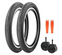 WEEROCK 20 Inch Bike Tire Two Pack 20 in Bicycle Tires Folding Bead Replacement Tyre, 20x2.125 Inch Wide Mountain Bicycle Tires with Inner Tubes for 20" Bicycles MTB BMX Kid Bikes, Black