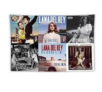 WEERSHUN Lana Del Singer Rey Tapestry Music Album Cover Collage Tapestry Wall Hanging Room Flags Dorm Backdrop Wall Art Aesthetic Home Decor Fans Gifts (60 x 40 in)