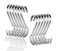 WEERSTONE 18 Pack S Hooks Stainless Steel S Shaped Heavy Duty Rust Resistant Hooks for Kitchen Utensils Office Bathroom Closet Workshop Garage Office Household Home Essentials