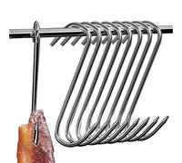 WEERSTONE Butcher Hooks, 12 S Hooks, Stainless Steel, 15 cm, S-shaped for BBQ, Meat & Fish Processing