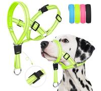 Weesiber Soft Dog Head Collar - Adjustable Dog Head Harness, Padded No Pull Head Halter Collar with Reflective Safety Strip for Training and Walking(Green,M)